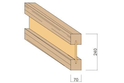Poutre en Ɪ SWELITE - Agglo P5 - 70 x 240 mm