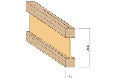 Poutre en Ɪ SWELITE - Agglo P5 - 70 x 300 mm