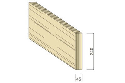Lamibois type S - 45 x 240 mm