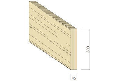 Lamibois type S - 45 x 300 mm Lamibois type S - 45 x 300 mm