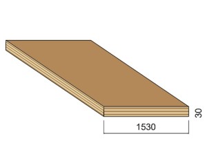 Panneau Contreplaqué WBP - 3,10 m x 1,53 m - ép.30 mm