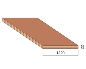 Panneau Contreplaqué 2 Faces OKOUMÉ - 2,50 m x 1,22 m - ép.22 mm