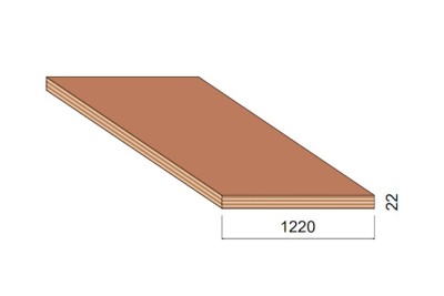 Panneau Contreplaqué 2 Faces OKOUMÉ - 2,50 m x 1,22 m - ép.22 mm