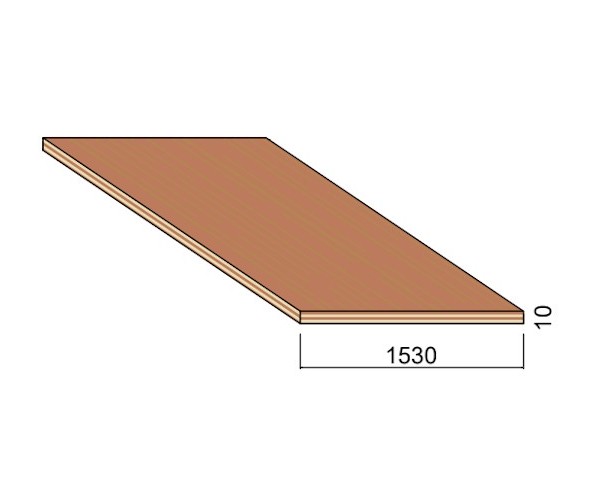 Panneau Contreplaqué 2 Faces OKOUMÉ - 3,10 m x 1,53 m - ép.10 mm