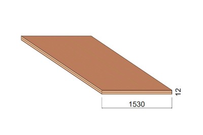 Panneau Contreplaqué 2 Faces OKOUMÉ - 3,10 m x 1,53 m - ép.12 mm