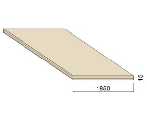 Panneau Contreplaqué Intérieur PEUPLIER B/BB - 2,52 m x 1,85 m - ép.15 mm