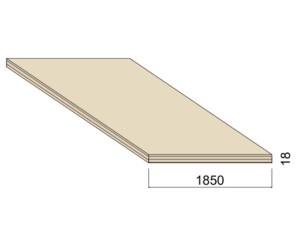 Panneau Contreplaqué Intérieur PEUPLIER B/BB - 2,52 m x 1,85 m - ép.18 mm