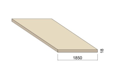 Panneau Contreplaqué Intérieur PEUPLIER B/BB - 2,52 m x 1,85 m - ép.18 mm