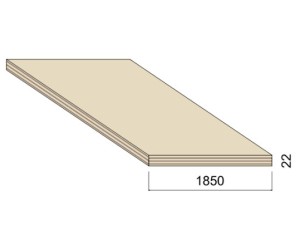 Panneau Contreplaqué Intérieur PEUPLIER B/BB - 2,52 m x 1,85 m - ép.22 mm