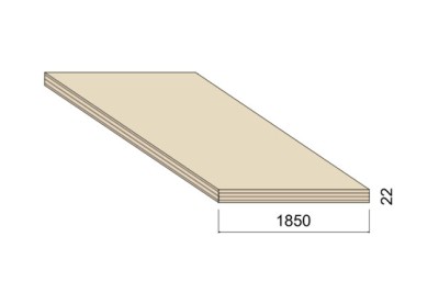 Panneau Contreplaqué Intérieur PEUPLIER B/BB - 2,52 m x 1,85 m - ép.22 mm