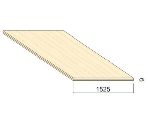 Panneau Contreplaqué TOUT BOULEAU S/BB - 3,05 m x 1,525 m - ép.9 mm