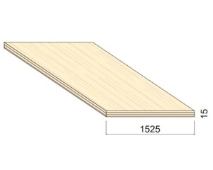 Panneau Contreplaqué TOUT BOULEAU S/BB - 3,05 m x 1,525 m - ép.15 mm