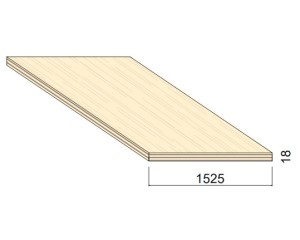 Panneau Contreplaqué TOUT BOULEAU S/BB - 3,05 m x 1,525 m - ép.18 mm