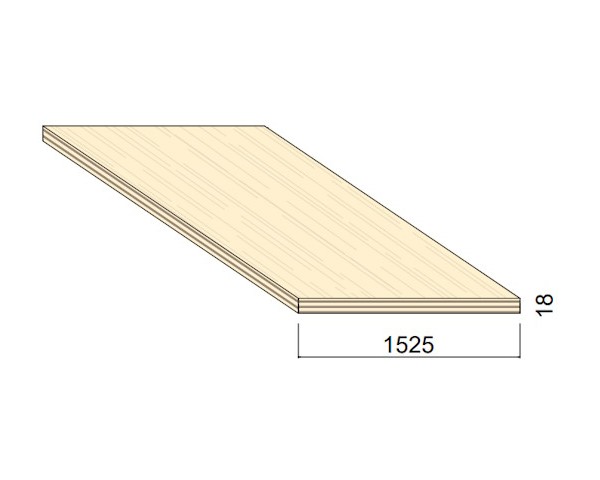 Panneau Contreplaqué TOUT BOULEAU S/BB - 3,05 m x 1,525 m - ép.18 mm