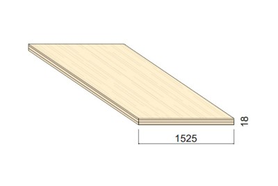 Panneau Contreplaqué TOUT BOULEAU S/BB - 3,05 m x 1,525 m - ép.18 mm