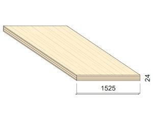 Panneau Contreplaqué TOUT BOULEAU S/BB - 3,05 m x 1,525 m - ép.24 mm