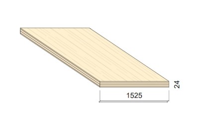 Panneau Contreplaqué TOUT BOULEAU S/BB - 3,05 m x 1,525 m - ép.24 mm