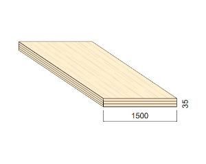 Panneau Contreplaqué TOUT BOULEAU BB/BB - 3,00 m x 1,500 m - ép.35 mm