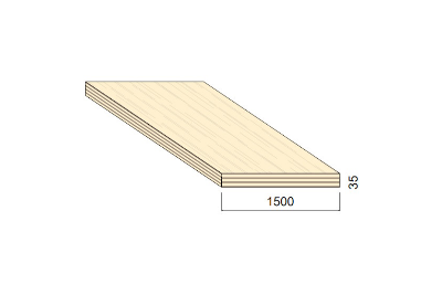 Panneau Contreplaqué TOUT BOULEAU BB/BB - 3,00 m x 1,500 m - ép.35 mm