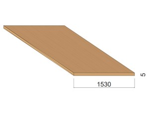 Panneau Contreplaqué CHÊNE FIL A/B - 3,10 m x 1,53 m - ép.5 mm