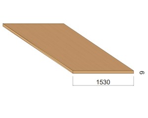 Panneau Contreplaqué CHÊNE FIL A/B - 3,10 m x 1,53 m - ép.9 mm