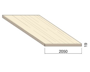 Panneau 3 plis Épicéa B/C+ - 5,00 m x 2,05 m - ép.19 mm