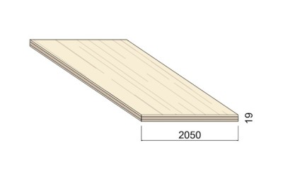 Panneau 3 plis Épicéa B/C+ - 5,00 m x 2,05 m - ép.19 mm