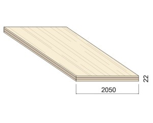 Panneau 3 plis Épicéa B/C+ - 5,00 m x 2,05 m - ép.22 mm