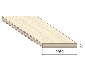 Panneau 3 plis Épicéa B/C+ - 5,00 m x 2,05 m - ép.27 mm