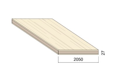 Panneau 3 plis Épicéa B/C+ - 5,00 m x 2,05 m - ép.27 mm