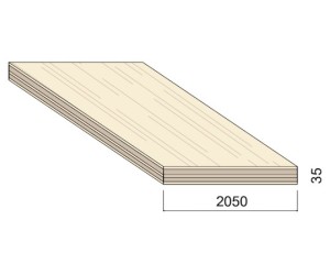 Panneau 5 plis Épicéa B/C+ - 5,00 m x 2,05 m - ép.35 mm