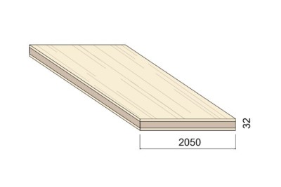 Panneau 3 plis Épicéa B/C+ - 5,00 m x 2,05 m - ép.32 mm