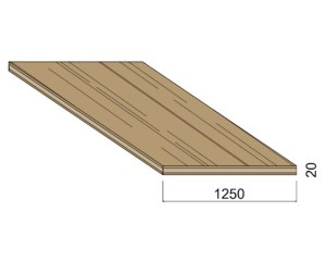 Panneau 3 plis Chêne - 2,50 m x 1,25 m - ép.20 mm