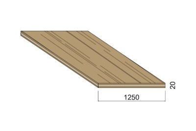 Panneau 3 plis Chêne - 2,50 m x 1,25 m - ép.20 mm