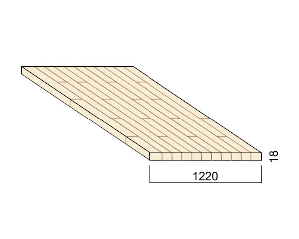 Panneau Lamellé-collé Épicéa - 5,00 m x 1,22 m - ép.18 mm