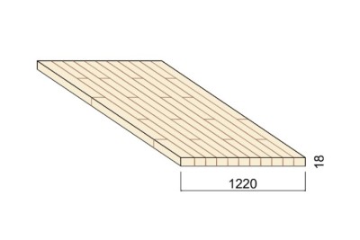 Panneau Lamellé-collé Épicéa - 5,00 m x 1,22 m - ép.18 mm