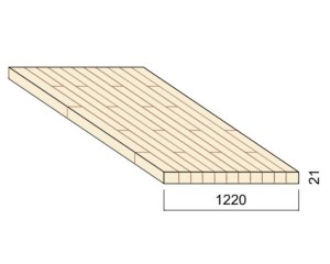 Panneau Lamellé-collé Épicéa - 5,00 m x 1,22 m - ép.21 mm