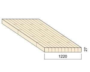 Panneau Lamellé-collé Épicéa - 5,00 m x 1,22 m - ép.27 mm