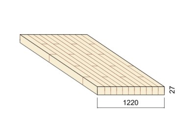 Panneau Lamellé-collé Épicéa - 5,00 m x 1,22 m - ép.27 mm
