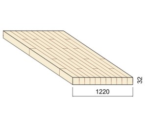 Panneau Lamellé-collé Épicéa - 5,00 m x 1,22 m - ép.32 mm