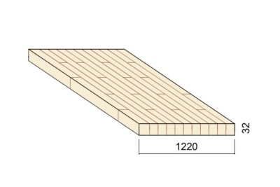 Panneau Lamellé-collé Épicéa - 5,00 m x 1,22 m - ép.32 mm