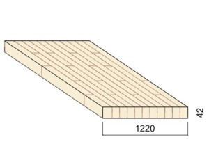 Panneau Lamellé-collé Épicéa - 5,00 m x 1,22 m - ép.42 mm
