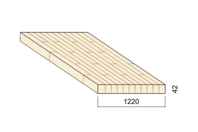 Panneau Lamellé-collé Épicéa - 5,00 m x 1,22 m - ép.42 mm