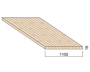 Panneau Lamellé-collé Hévéa - 4,50 m x 1,10 m - ép.18 mm