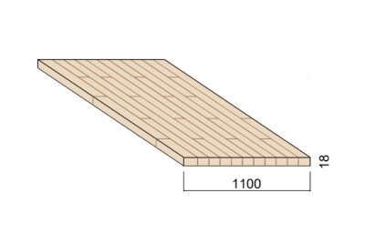 Panneau Lamellé-collé Hévéa - 4,50 m x 1,10 m - ép.18 mm