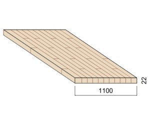 copy of Panneau Lamellé-collé Hévéa - 4,50 m x 1,10 m - ép.22 mm