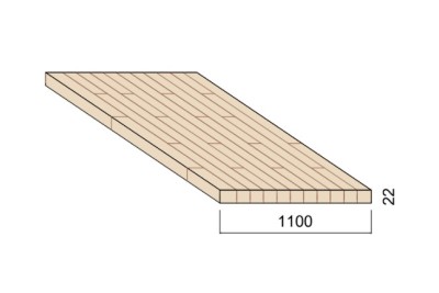 copy of Panneau Lamellé-collé Hévéa - 4,50 m x 1,10 m - ép.22 mm
