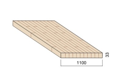 Panneau Lamellé-collé Hévéa - 4,50 m x 1,10 m - ép.33 mm Panneau Lamellé-collé Hévéa - 4,50 m x 1,10 m - ép.33 mm