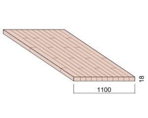 Panneau Lamellé-collé Hêtre - 4,50 m x 1,10 m - ép.18 mm