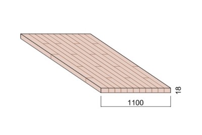 Panneau Lamellé-collé Hêtre - 4,50 m x 1,10 m - ép.18 mm